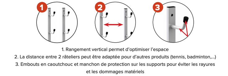 Ratelier pour poteaux volley